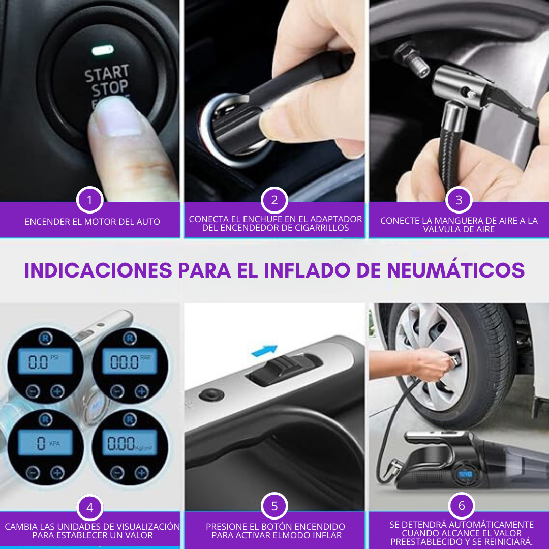 ASPIRADORA DE AUTO 4 EN 1